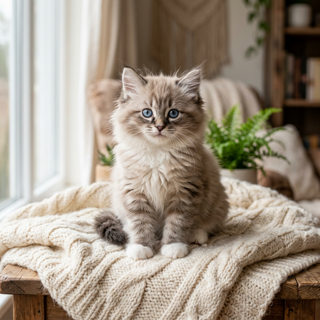 Adorable fluffy kitten